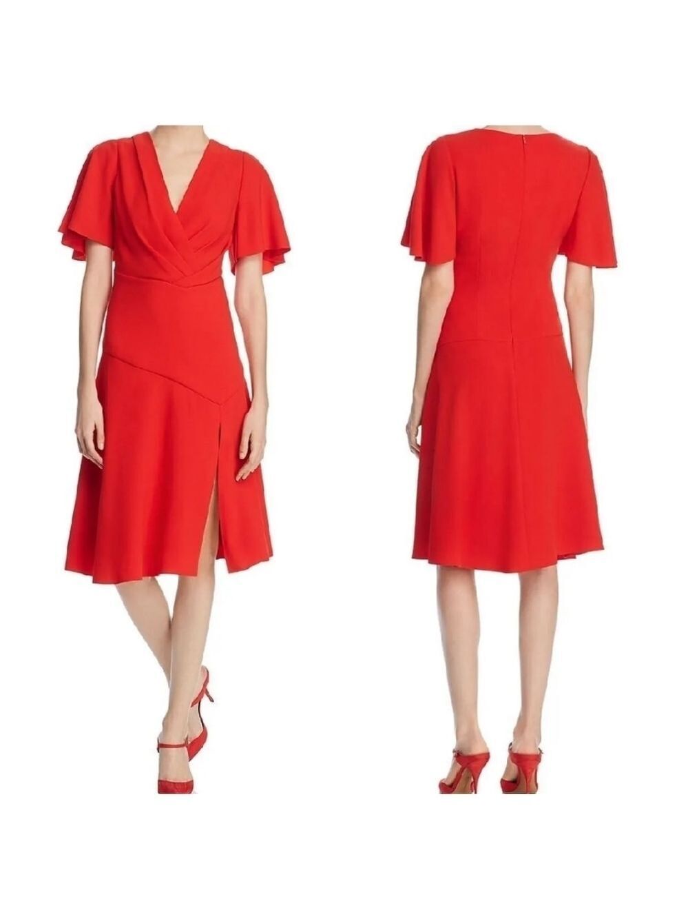 Elie Tahari 6 Jila Front Slit Crepe Dress